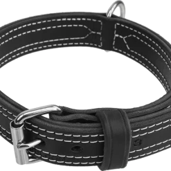 Center D-Ring Leather Dog Collar 1.5"
