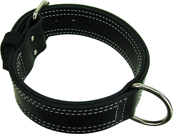 Center D-Ring Leather Dog Collar 2" 3 Center D-Ring Leather Dog Collar 2" - Image 3
