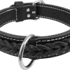 Braided Leather Dog Collar 1.5"