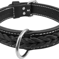 Braided Leather Dog Collar 1.5"