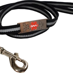 Reflective Service Dog 5' Leash W/Chrome Service Dog ID Tag 12 Reflective Service Dog 5' Leash W/Chrome Service Dog ID Tag -Puppy`s Store 407022 4 full 70862.1638911471