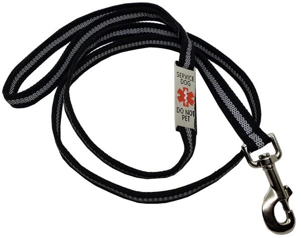 Reflective Service Dog 5' Leash W/Chrome Service Dog ID Tag 9 Reflective Service Dog 5' Leash W/Chrome Service Dog ID Tag - Image 9
