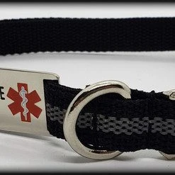 Reflective Service Dog Collar W/Chrome Service Dog ID Tag -Puppy`s Store 407023 5 full 55171.1638911510
