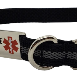 Reflective Service Dog 5' Leash & Collar W/Chrome Service Dog ID Tag -Puppy`s Store 407024 4 full 28651.1638911518