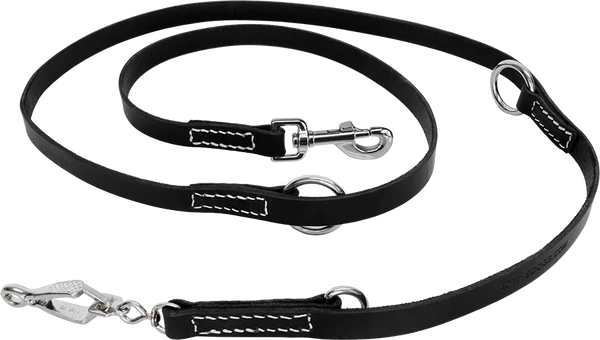 Hands Free Leather Dog Leash 7' French Scissor Snap 1 Hands Free Leather Dog Leash 7' French Scissor Snap