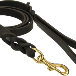 CaliberDog Braided Leather Leash 5.5' -Puppy`s Store 424282 4 full 80505.1638911443