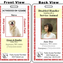 Two-Sided Metal Handler And Service Dog Badge