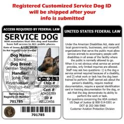 2pk Service Dog Photo ID Card + 2 Carriers + Free Registration + Digital Copy For Airline Travel -Puppy`s Store 701221 4 full 32088.1656416632.1280.1280 41069.1673628350
