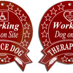 Engraved Therapy/Service Dog Sign 9 Engraved Therapy/Service Dog Sign -Puppy`s Store 701232B RED full 42994.1638911351