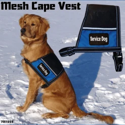 Service Dog Mesh Cape Vest W/ Clear Vinyl Pocket -Puppy`s Store 707555 5 full 08133.1638911350