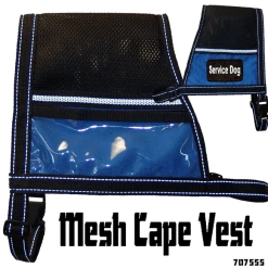 Service Dog Mesh Cape Vest W/ Clear Vinyl Pocket -Puppy`s Store 707555 6 full 02223.1638911347