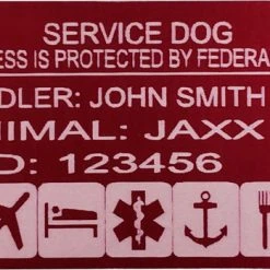 Aluminum Service Dog Tag - Dog & Handler Double Sided Registered Tag -Puppy`s Store 7075577R 14 full 52262.1638911486
