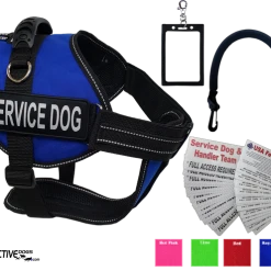 Service Dog Starter Kit - Padded Air-Tech Service Dog Harness Vest + Clip-on Bridge Handle & More -Puppy`s Store 707645 Blue Ad full 04052.1653306090