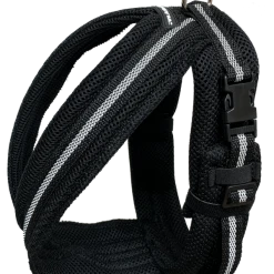 Padded Easy Walk Harness No Pull Dog Vest- Black Reflective Spacer Mesh