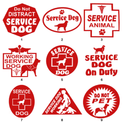 Service Dog Vinyl Decals -Puppy`s Store 707980 RED full 82281.1638911364