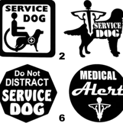 4 In. Service Dog Decals -Puppy`s Store 707981 Black full 83483.1638911390