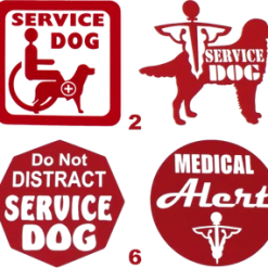 4 In. Service Dog Decals -Puppy`s Store 707981 Red full 88303.1638911385