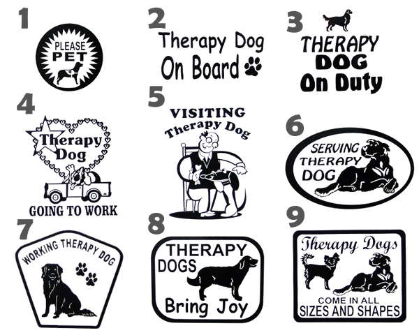 Vinyl Therapy Dog Decal 1 Vinyl Therapy Dog Decal