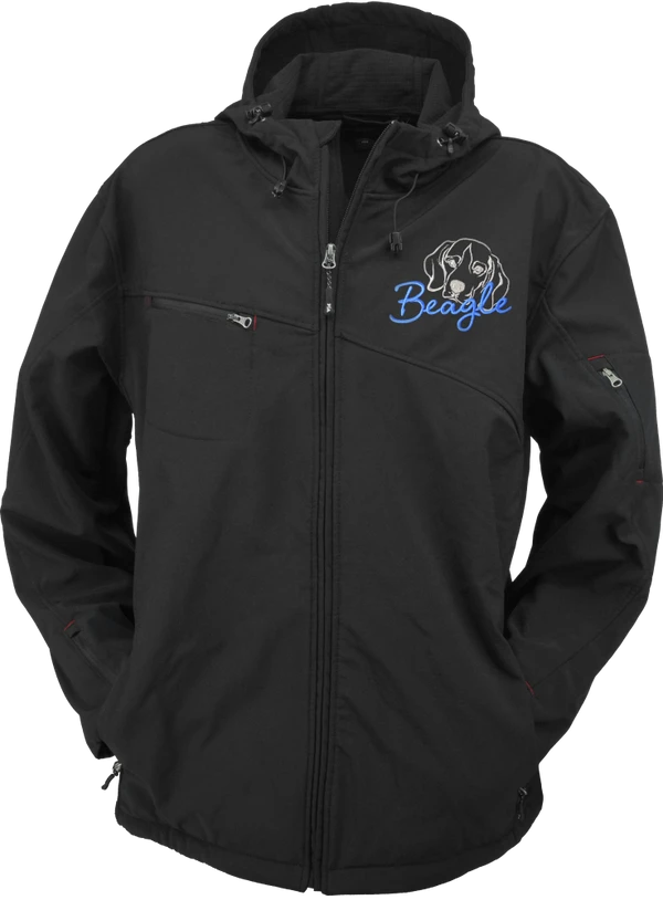 Hooded Soft Shell Jacket - Breed Specific Portrait Outline 3 Hooded Soft Shell Jacket - Breed Specific Portrait Outline - Image 3