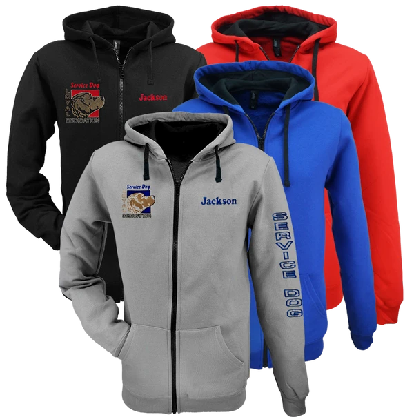 Embroidered Service Dog Hoodies 1 Embroidered Service Dog Hoodies