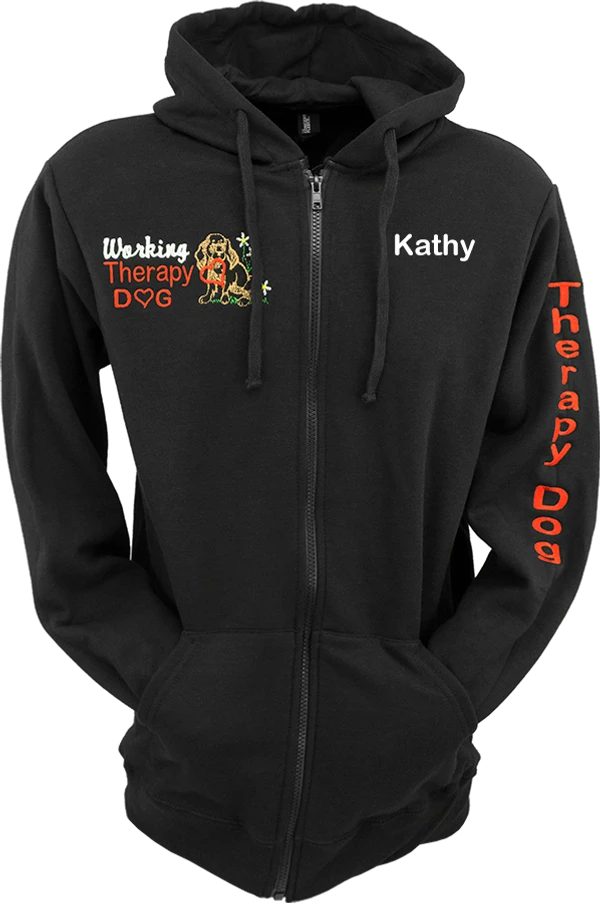 Embroidered Therapy Dog Hoodies 2 Embroidered Therapy Dog Hoodies - Image 2