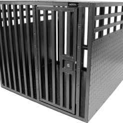 Powder Coated Double Door Diamond Tread Aluminum Dog Crate -Puppy`s Store 991008LP 1 full 23080.1638911336