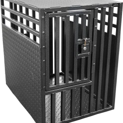 Powder Coated Double Door Diamond Tread Aluminum Dog Crate