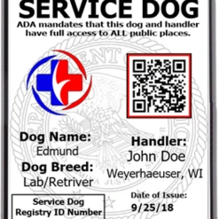Activedogs Registered Service Dog ID + Free Digital ID Copy -Puppy`s Store IPhone ID 29998.1656416834
